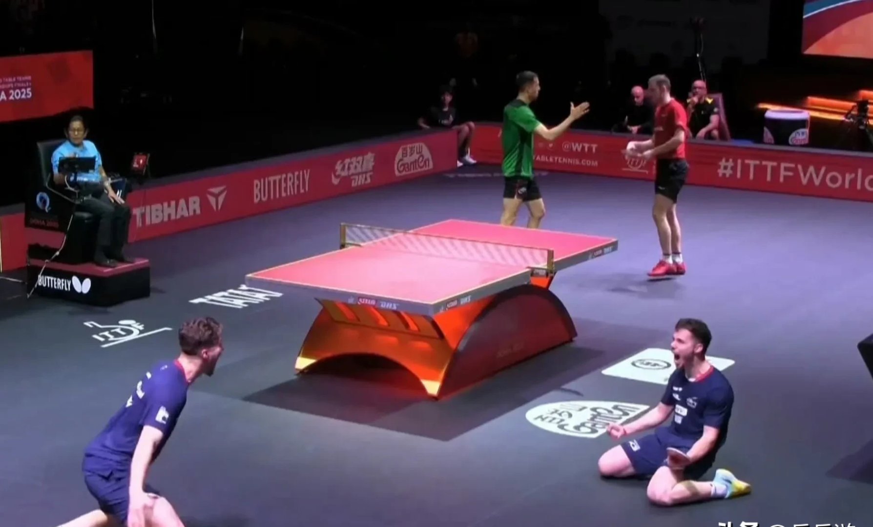 法国乒乓球队碾压德国乒乓球队，水谷隼送出助攻